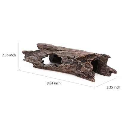 AQUA KT Reptile Hideout Tree Trunk Hollow Log Cork Bark for Lizard Bearded Dragon Snake Chameleon Hermit Crab Leopard Gecko Terrarium Habitat Decoration