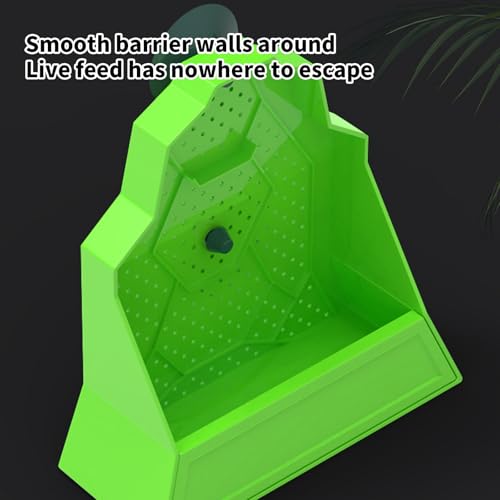 Anti-Escape Feeding Bowl with Ventilation Holes and Strong Suction for Amphibians Diets Reptiles Tanks Feeding Bowl - size: L