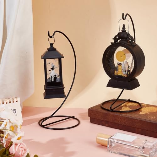 6pcs Ornament Display Stand Hanger Holder Glass Globe Iron Wire Stand Hanging Hook Rack for Christmas Lanterns Hanging Air Plant Terrarium Witch Ball Decor DIY Art Craft Display(Black)