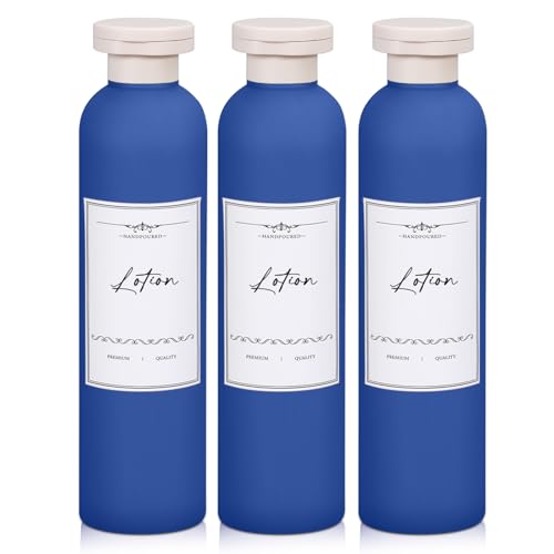 Travel Shampoo Bottle, Empty Plastic Squeeze Bottles 8.8oz with Flip Cap, Lotion Container for Toiletries Travel Size Shampoo and Conditioner - color: Blue