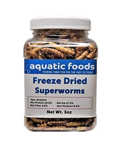 Superworms- Freeze Dried Superworms for Tropical Fish, Reptiles, Turtles, Tortoises, Frogs, Hamsters, Birds, Rodents…3oz Small Jar - size: 3 Ounce (Pack of 1)