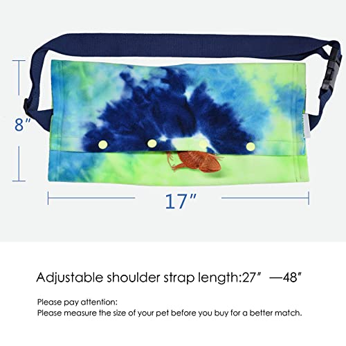 LIKZINWA Bearded Dragon Sling Carrier and Leash Harness,Small Animal Carrier with Adjustable Strap and 4 Size Pack Reptile Harness(Schoolbag+Carrier) - color: red+harness