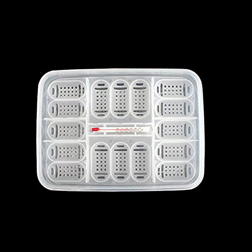 Still Awake Reptile Egg Incubator Professional Hatcher Hatching Box Case Tray Plastic Breeding Incubator for Hatching Snake,Lizards, Reptiles,Gecko(16 Slots Without Thermometer)