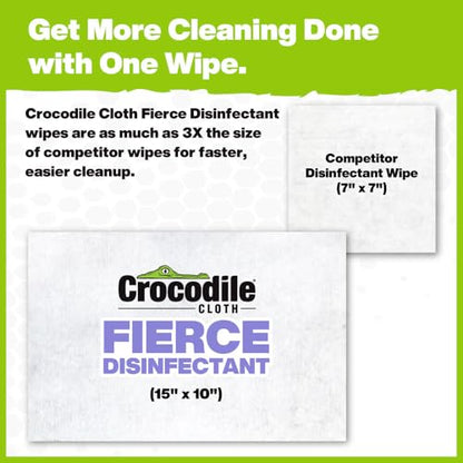Crocodile Cloth Fierce Disinfecting Cleaning Wipes, 12 Packs, 480 Count | Multi-Surface Disinfectant For Kitchens, Bathrooms, Offices & Schools - size: 40 Count (Pack of 12)