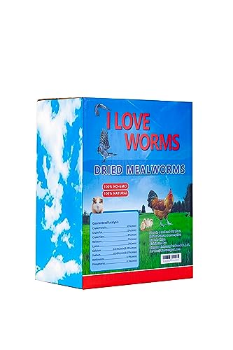 I LOVE WORMS Dried Mealworms (10lb), 100% Natural Non-GMO, High-Protein Mealworms for Chickens, Birds, Ducks, Reptile, Tortoise, Amphibian, Lizard - size: 10 Pound (Pack of 1)