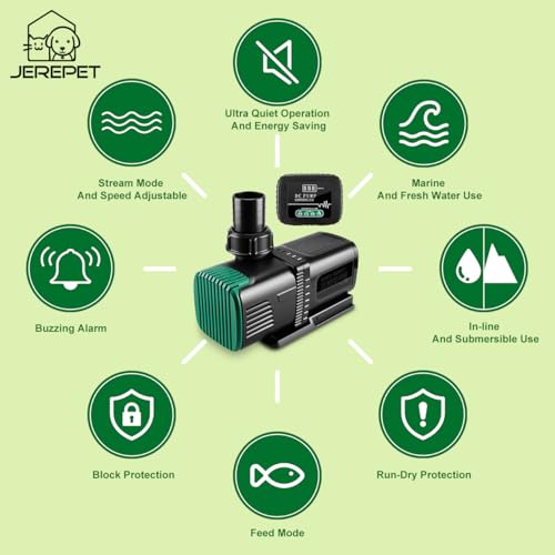 4800GPH Aquarium 36V DC Water Pump with Controller, 105W Submersible and Inline Return Pump for Fish Tank,Fountains,Sump,Hydroponic,Pond,Freshwater and Marine Water Use,25FT Max Lift