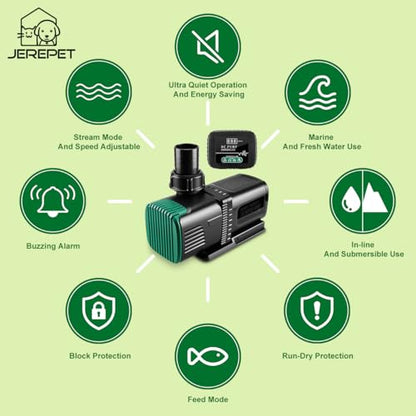 4800GPH Aquarium 36V DC Water Pump with Controller, 105W Submersible and Inline Return Pump for Fish Tank,Fountains,Sump,Hydroponic,Pond,Freshwater and Marine Water Use,25FT Max Lift