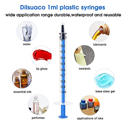 24 Pack 1ml Syringe Without Needle Small Plastic Syringes Sterile Packed with Measurement for Oral, Dental, Lab, Plant Hydroponic, Pet Use