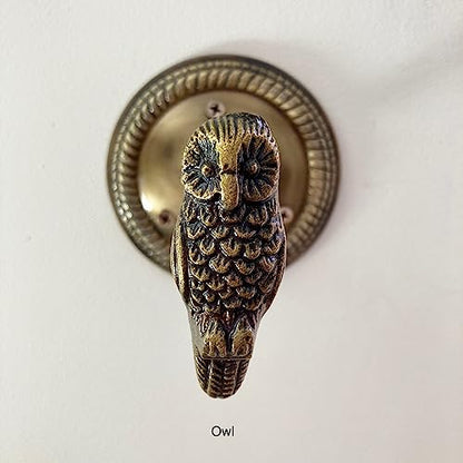 Animal Hook, Curtain Hold Back, Tie Back, Jewellery Hook, Antique Brass, Iron (Owl) - style: Owl
