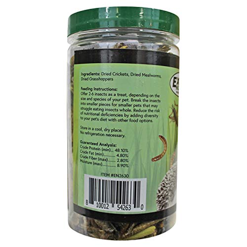 Bug Blend - Healthy High-Protein Dried Insect Treat - Crickets, Mealworms, Grasshoppers - Sugar Gliders, Hedgehogs, Squirrels, Chickens, Skunks, Opossums, Marmosets, Parrots, Birds (1.71 oz.) - size: 1.7 Ounce (Pack of 1)