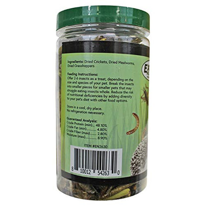 Bug Blend - Healthy High-Protein Dried Insect Treat - Crickets, Mealworms, Grasshoppers - Sugar Gliders, Hedgehogs, Squirrels, Chickens, Skunks, Opossums, Marmosets, Parrots, Birds (1.71 oz.) - size: 1.7 Ounce (Pack of 1)