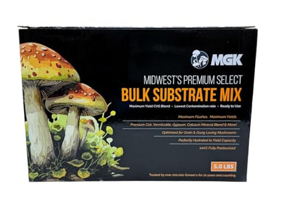 Premium Bulk Mushroom Substrate Mix | Fully Pastuerized | Maximum Yield | for Dung & Grain Loving Mushrooms (5 LBS)