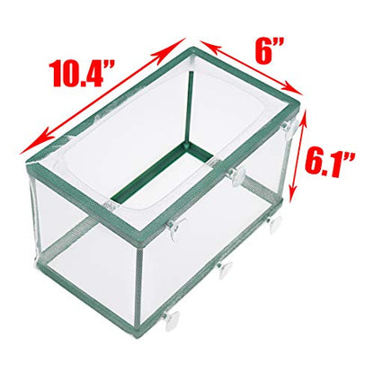 Xiaoyztan Aquarium Breeder Box with Suction Cups for Baby Fish | Plastic breeding box for isolating baby fish in aquariums with suction cup mount - size: 10.4"L x 6"W x 6.1"H