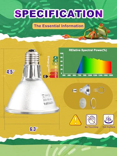 75 Watt Heat Bulb and 125 Watt UVA UVB Bulb