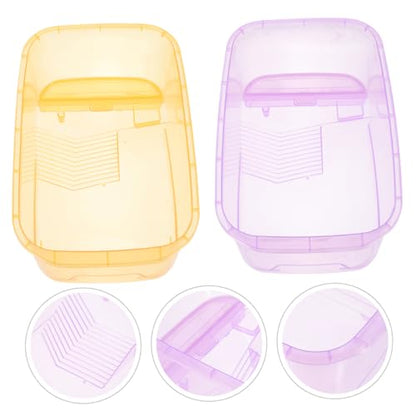 4pcs Turtle Tank Aquarium with Platform Plastic Reptile Habitat for Turtles Crabs Amphibians Convenient Cleaning and Multi-use Design