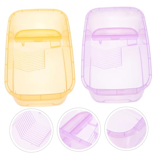 4pcs Turtle Tank Aquarium with Platform Plastic Reptile Habitat for Turtles Crabs Amphibians Convenient Cleaning and Multi-use Design