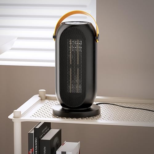Magshion Portable Electric Heater Small Mini Heaters Indoor Use, 3 Modes Thermostat, 12h Timer Portable Personal Heater PTC Rapid Heater Quick Safety Heating for Office Room Desk Home - size: Round - 1200W - Button