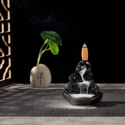 120 Pcs Large Backflow Incense Cones, 4 Mixed Natural Incense Waterfall, Sandalwood Rose Lavender Sakura for Backflow Incense Burner, Relaxation Meditation Yoga Gift