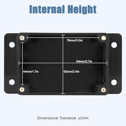 Junction Box with Clear Cover IP65 Waterproof ABS Plastic Universal Project Box with Fixed Ear, Black 3.9"x 2.6"x 1.9"(100x68x50mm)(Pack of 2) - color: 2 packs, size: 3.9"x 2.6"x 1.9"