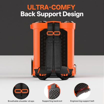 Maxlander 4.2 Gal Battery Powered Backpack Sprayer with 2 x 2.0Ah Battery | 90 Psi Adjustable Pressure, 6 Spray Nozzles, Reach Over 17 Feet, 2 Hours Runtimes, Waist Support