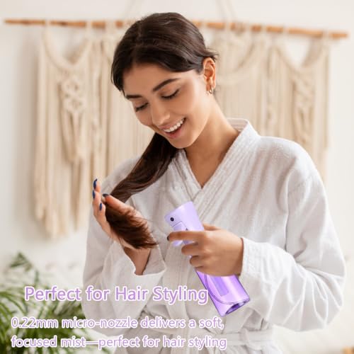 3 Pack Spray Bottles, 2-Pack Continuous Spray Bottles,Fine Water Mist Spray Bottles for Hair 6.8 OZ (200 ML) and 1oz 30ml Travel Spray Bottle Mister for Cleaning,Hairstyling,Plants,Barbers,Pets Purple - color: Purple
