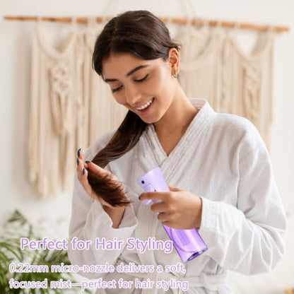 3 Pack Spray Bottles, 2-Pack Continuous Spray Bottles,Fine Water Mist Spray Bottles for Hair 6.8 OZ (200 ML) and 1oz 30ml Travel Spray Bottle Mister for Cleaning,Hairstyling,Plants,Barbers,Pets Purple - color: Purple