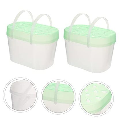 VANZACK 2pcs Small Pet Cages Hamster Traveling Cage Small Animal Carrier for Hamsters Portable Reptile Breathable Pet Travel Case - color: Green