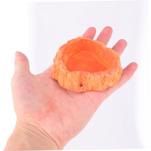 POPETPOP Reptile Feeder Bowl for Lizard Turtle Skid-Resistant Easy-Clean Odorless Food Water Storage Basin