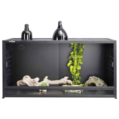 44 Gallon PVC Reptile Enclosure, 40 x 16 x 16 Inch Habitat for Leopard Geckos, Crested Geckos and Small Reptiles with Tempered Glass Doors and Lock