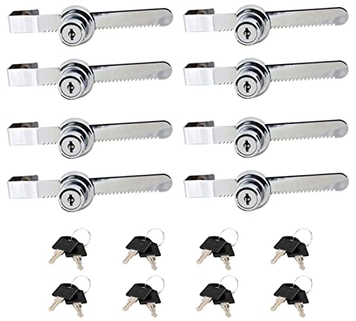 Sissinda Sliding Glass Door Ratchet Lock Display Case Lock with Chrome Finish, Security, Keyed Alike Showcase Display (8 PC) - size: 8 PC