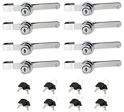 Sissinda Sliding Glass Door Ratchet Lock Display Case Lock with Chrome Finish, Security, Keyed Alike Showcase Display (8 PC) - size: 8 PC