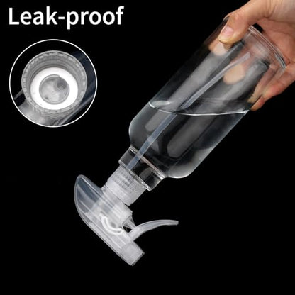 Glass Spray Bottles 16.9oz/500ml 2 Pack Clear Empty Spray Bottle | Mist/Stream Heavy Duty, Water Spraying Bottle, for Cleaning, Cooking Solutions, Hair Care, Including a funnel and two lid - color: C-Transparent