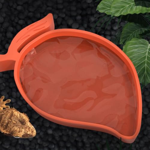 TOYANDONA Escapeproof Reptile Feeding Bowl for Bearded Dragon and Lizard, Safe Abs Material Food and Water Dish for Terrarium Use