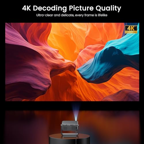 HAPPRUN 2000 ANSI Outdoor Projector with Official Google TV, 4K Decoding | Dolby Audio, 10K+ Apps, AI Auto Focus, 270° Stand,Smart Projector with WiFi and Bluetooth, Movie Projector for Indoor/Outdoor