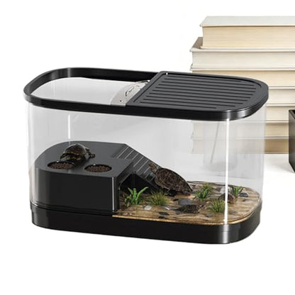 Reptile Enclosure Habitat Enclosure for Reptile | Gecko Terrarium Tank for Spider Chameleon Tarantula Bearded Dragon Frog Snack Gecko Tortoise - color: Black