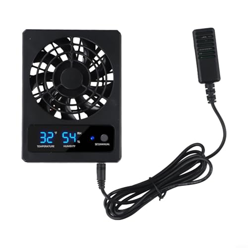 Minhe Reptile Enclosure Ventilation Fan with Automatic Humidity Control Quiet Operation for Rainforest and Desert Terrarium Indoor Air Circulation(Fahrenheit) - color: Fahrenheit