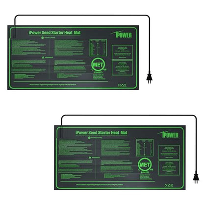 iPower 10" x 20" Waterproof Durable Seedling Heat Mat Warm Hydroponic Plant for Indoor Gardening Germination Starting, 2 Pack - size: 10" x 20"(x2), style: Heat Mat