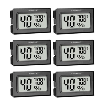 Humidity Meter Hygrometer Room Thermometer Indoor Digital Temperature and Humidity Monitor Mini Hygrometer Thermometer for House Office Home Garden and Cellar, 6 Pack - style: Style B-Black-6pcs