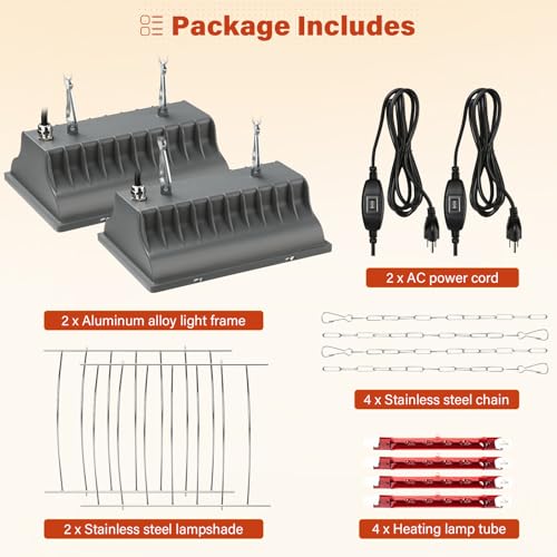Chicken Coop Heat Lamp for Dog Kennel, Cat Bed, Reptiles & Incubators - 250W Adjustable Heat Lamp with 2 Heat Settings for Poultry, Livestock, and Pets