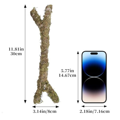 Bendable Moss-Covered Climbing Branch – Adjustable Reptile Habitat Decor with Internal Wire | Terrarium Accessories for Geckos, Chameleons & Small Arboreal Pets