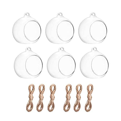 Hanging Candle Holder, Globe Tea Light Holder, Hanging Vase, Terrarium, Orbs Container, Micro Landscape DIY for Home, Office, Wedding (3.15" 6Pcs) - color: 3.15" 6pcs