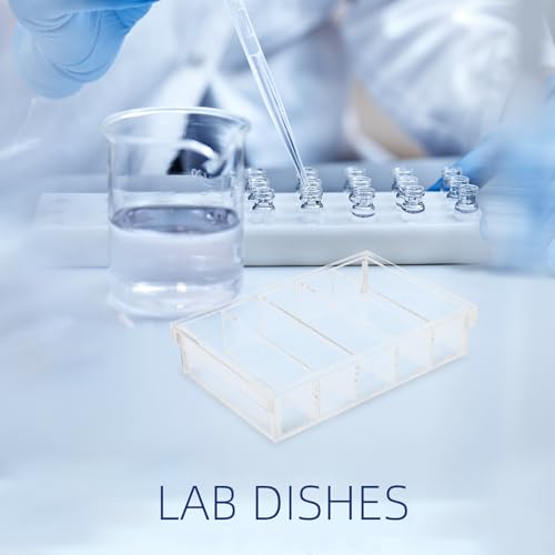 Specimen Container 5 Compartments Acrylic with Lid Reusable Petri Dish with High Transparency for Laboratory Use for Fish Cultivation and Incubation