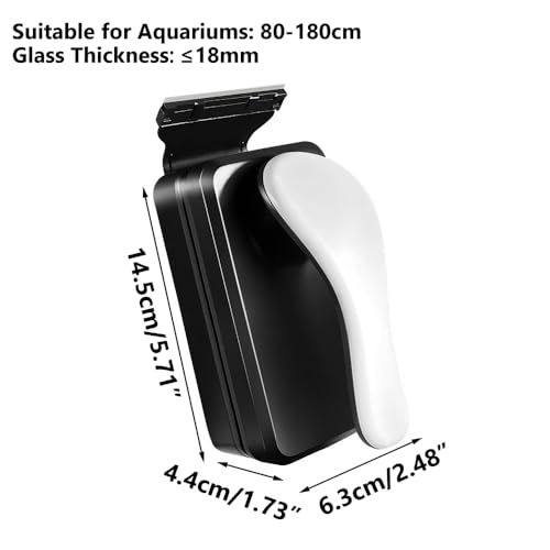 Magnetic Aquarium Cleaner, Dual-Action Aquarium Algae Scraper with Non-Slip Handle for Glass Fish Tank Maintenance Home Freshwater Cleaning - size: Large