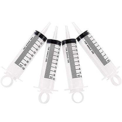 100ml Syringes with Caps (Pack of 4) for Industrial & Scientific - size: 100ml-4pcs