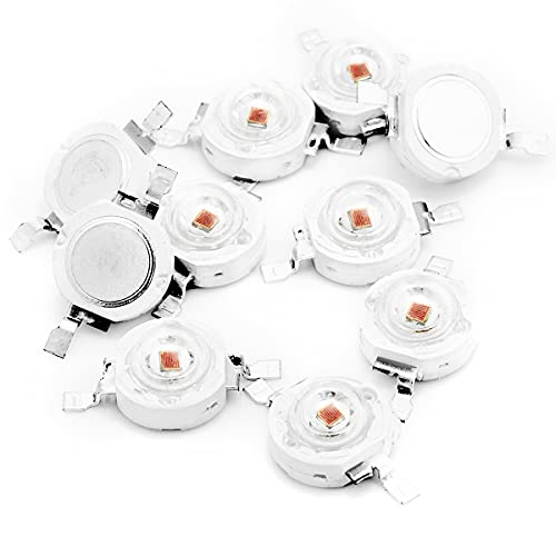 CHANZON 10 pcs High Power Led Chip on Board 3W Orange | (400mA - 500mA / DC 2V - 2.4V / 3 Watt) Super Bright Intensity SMD COB Light Emitter Components Diode Bulb Bead DIY Lighting - color: J) Orange (600nm)