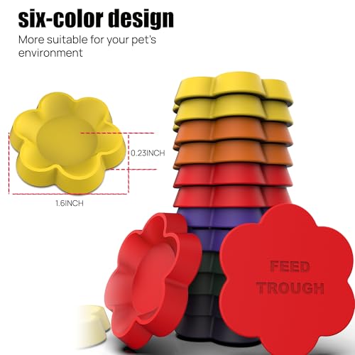 12-Pack Small Reptile Feeding Dish, Colorful Feeder Bowls for Dubia Roaches, Isopods, Springtails & Dwarf Invertebrates for Terrarium & Enclosure
