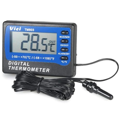 Digital Alarm Thermometer VICI TM803 Temperature Meter for Medicine Cabinets Aquariums Fridge Freezer Refrigerator Celsius(℃) /Fahrenheit(℉) Thermometers