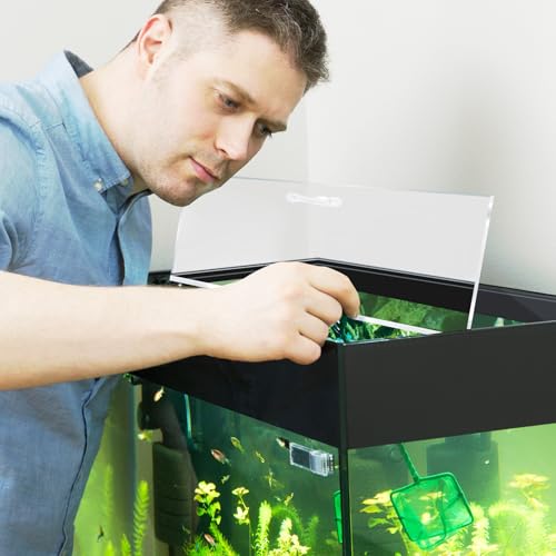 Sieral Aquarium Lids Polycarbonate Canopy 2 Pieces Set 22.95 x 11.5 x 0.12 inch for 33/40/55 Gallon with Center Brace Aquariums Cover Fish Tank Lid with a Hook Knife, Clear - color: Clear, size: 48 x 13 Inch