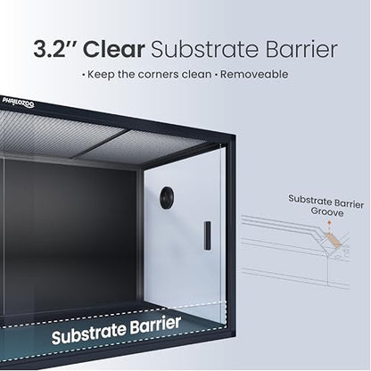 120 Gallon Bearded Dragon Tank,48" x 24" x 24" Reptile Tank with Sliding Door Top Screen Ventilation, Front Opening Reptile Enclosure for Easy Maintenance | Stackable 4x2x2 Reptile Enclosure,Optimal Ventilation & Light Penetration by Rust Proof Mesh Top,E