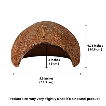 Meric Leopard Gecko Coco Hut, Basking, Resting and Hiding Place for Reptiles, Exercise Tool, Beautiful Tank Decoration, 1 Pc Per Pack